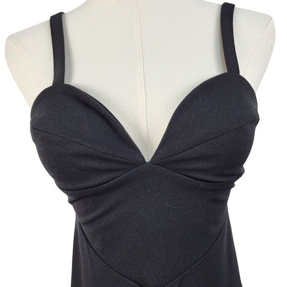 Zara X-Small Black Bustier Jumpsuit Pull-on Slim Straps Soft Stretch Bodycon - Picture 10 of 16